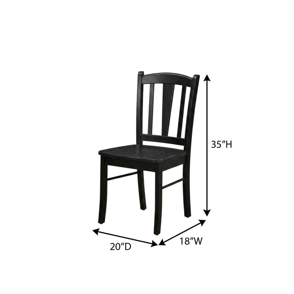Dublin Wood Dining Chair with Solid Wood Seat for Dining Room, Set of 2