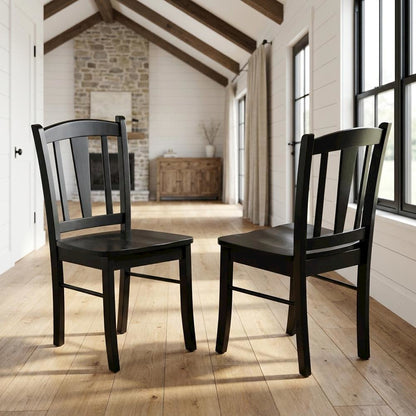 Dublin Wood Dining Chair with Solid Wood Seat for Dining Room, Set of 2
