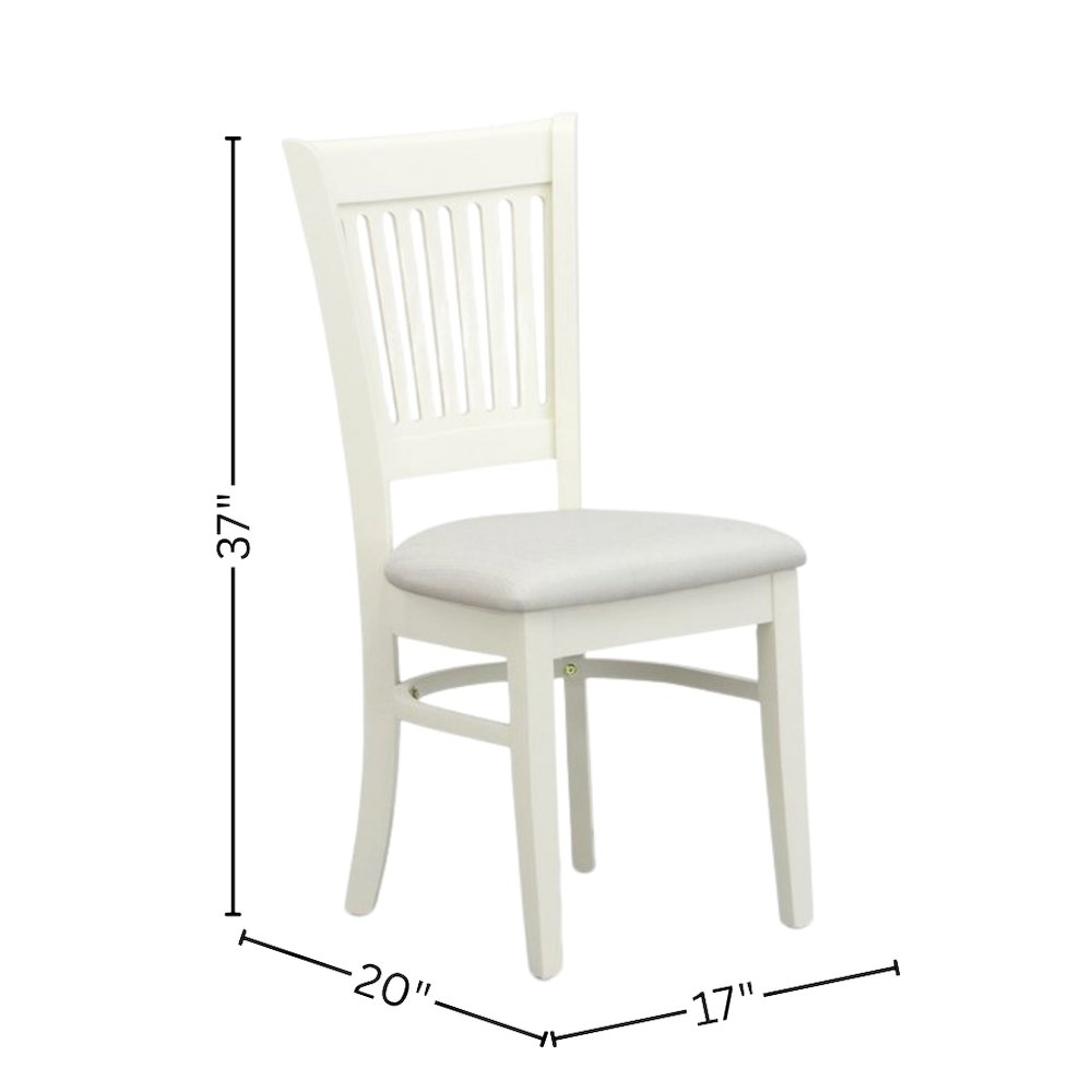 3-Piece Dinette Set, Drop Leaf Table, Linen White, 2 Chairs