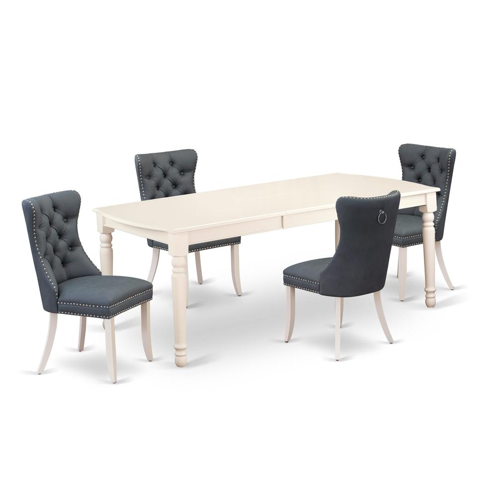 5 Piece Dining Table Set Contains a Rectangle Kitchen Table with Butterfly Leaf