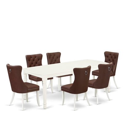 7 Piece Dining Room Table Set Contains a Rectangle Dining Table