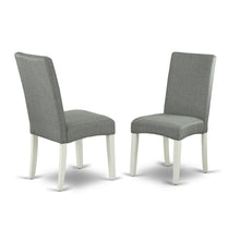 Linen Upholstered Parsons Dining Chair with Padded Seat for Dining Room, Set of 2