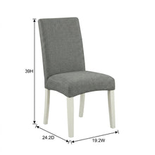 Linen Upholstered Parsons Dining Chair with Padded Seat for Dining Room, Set of 2