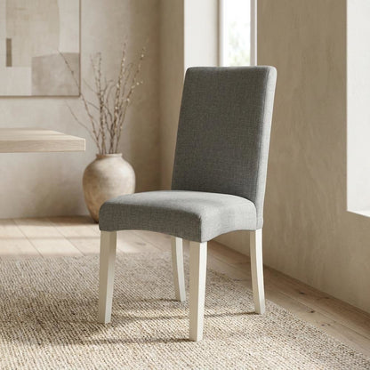 Linen Upholstered Parsons Dining Chair with Padded Seat for Dining Room, Set of 2