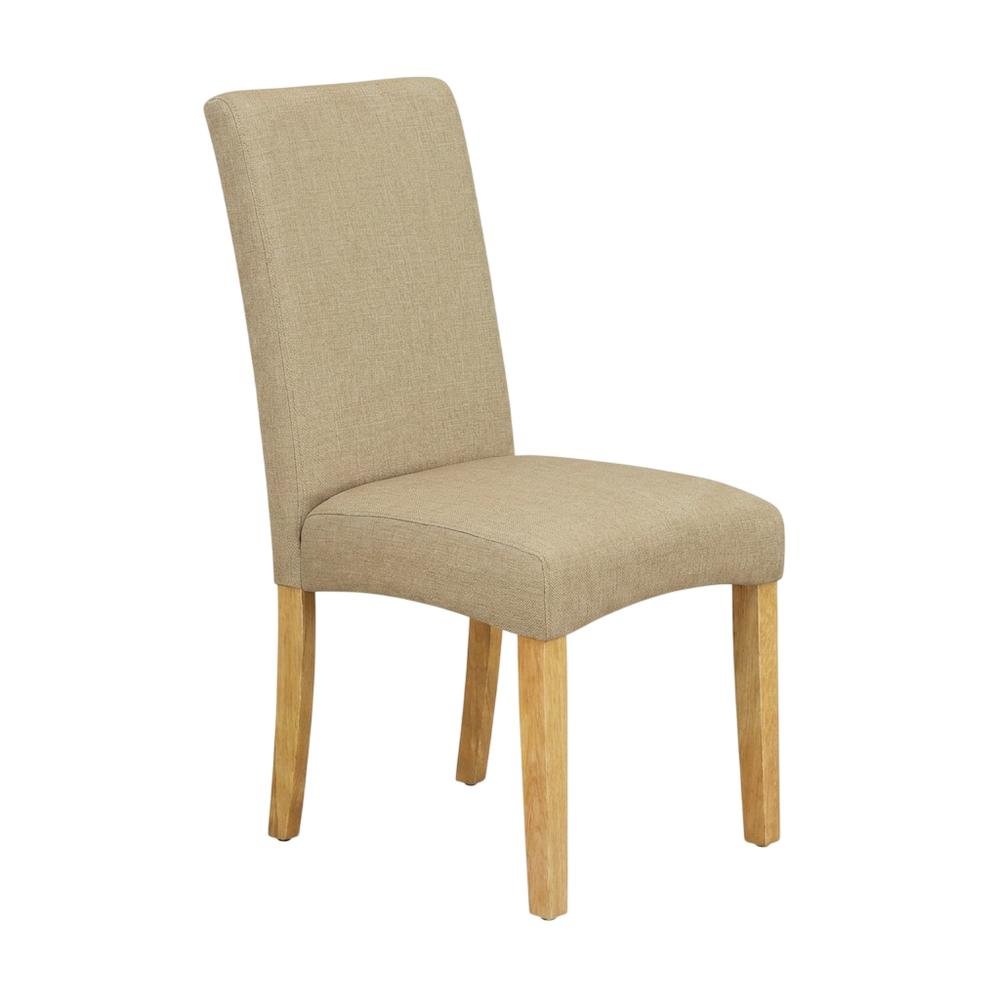 Oak Parsons Dining Chair with Upholstered Seat, High-Back Kitchen Chair, Set of 2