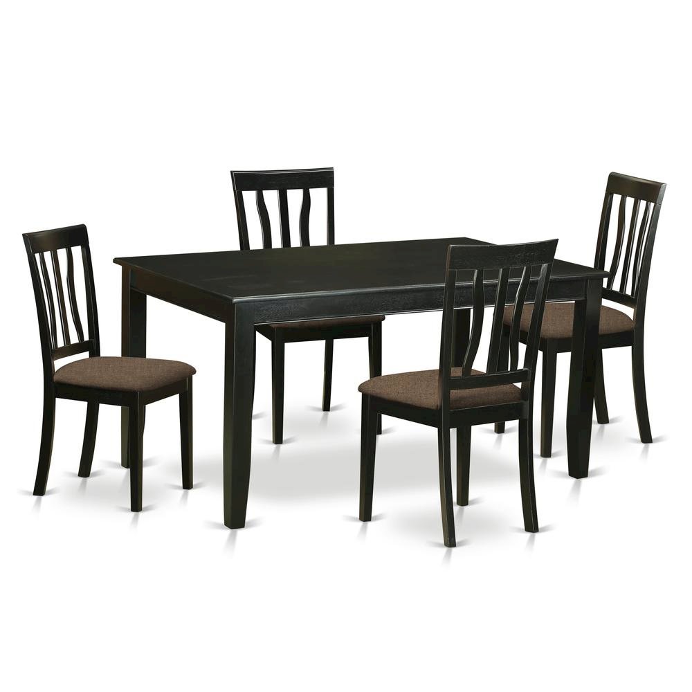 Dining Room Table Set for 4 with Rectangular Table and Wooden Chairs