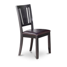 Elegant Black Wooden Dining Chairs with Faux Leather Seat – Set of 2