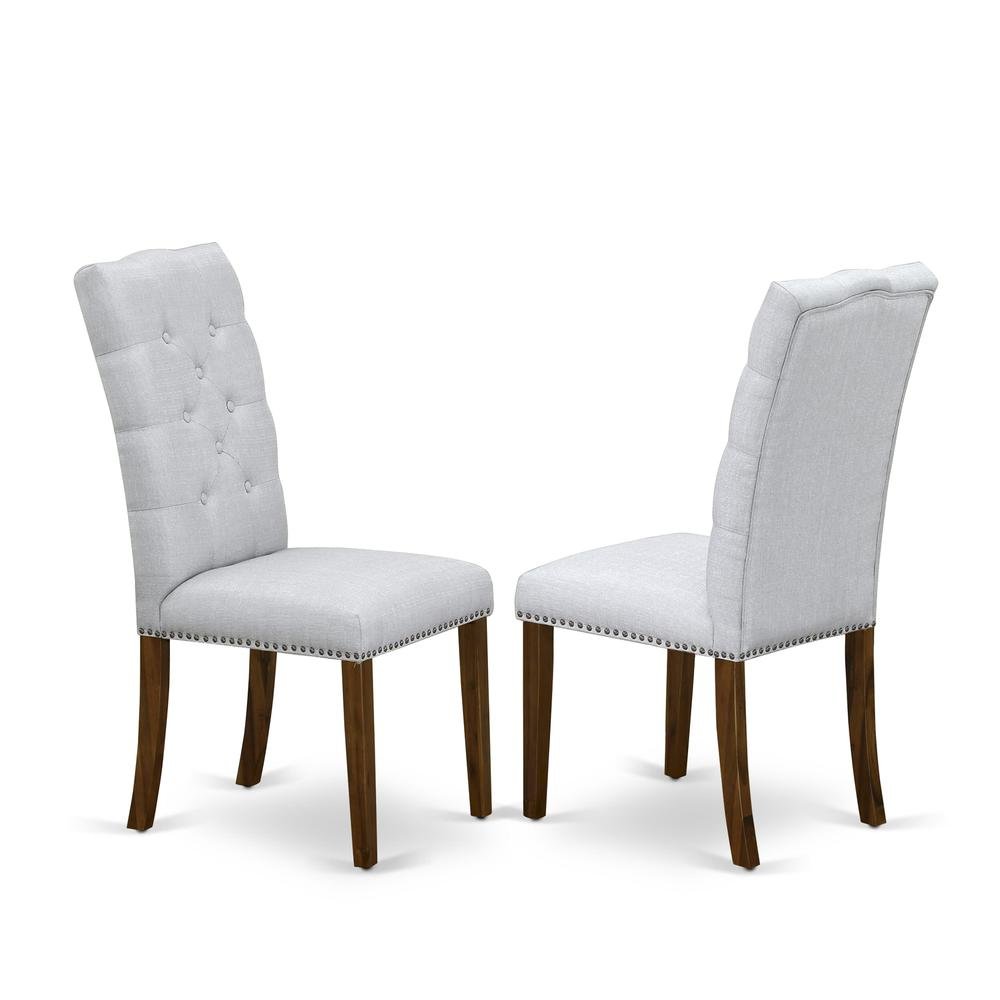 Upholstered Parsons Dining Chair with Walnut Legs for Kitchen or Dining Room, Set of 2