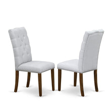 Upholstered Parsons Dining Chair with Walnut Legs for Kitchen or Dining Room, Set of 2