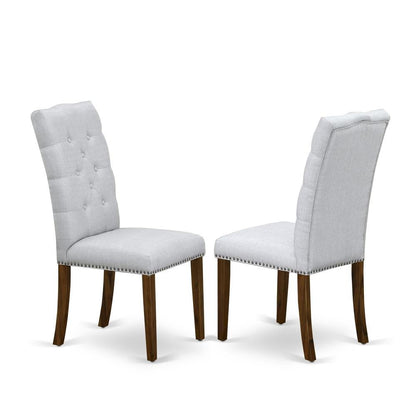 Upholstered Parsons Dining Chair with Walnut Legs for Kitchen or Dining Room, Set of 2