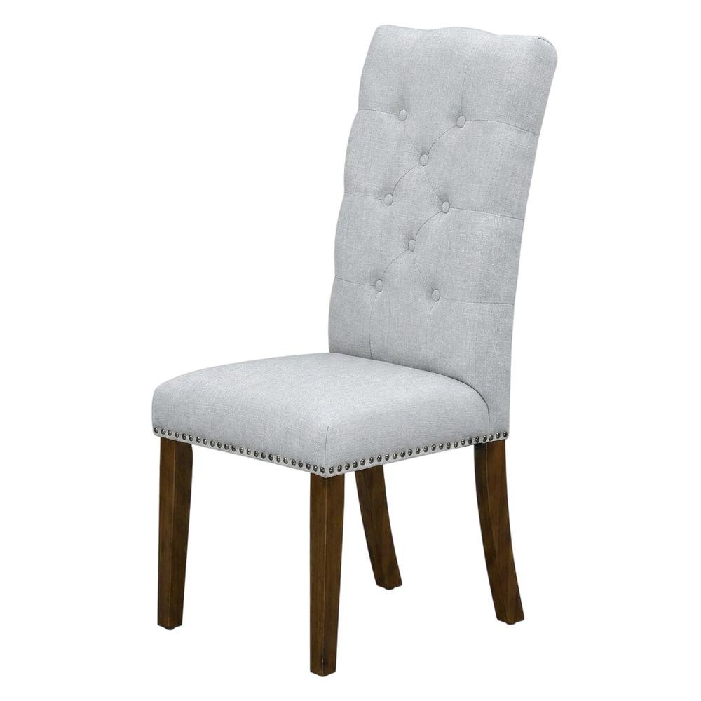Upholstered Parsons Dining Chair with Walnut Legs for Kitchen or Dining Room, Set of 2
