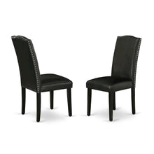 Faux Leather Parsons Dining Chairs with Nailhead Trim, Padded, Set of 2