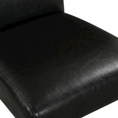Faux Leather Parsons Dining Chairs with Nailhead Trim, Padded, Set of 2