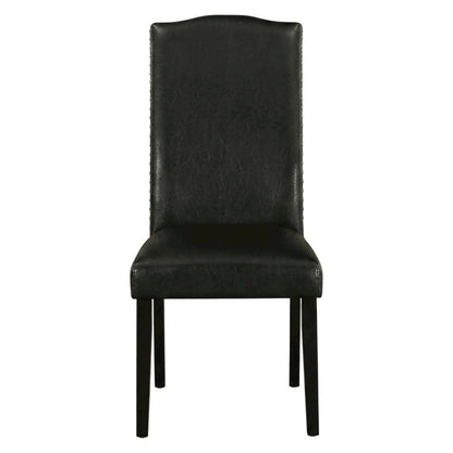 Faux Leather Parsons Dining Chairs with Nailhead Trim, Padded, Set of 2