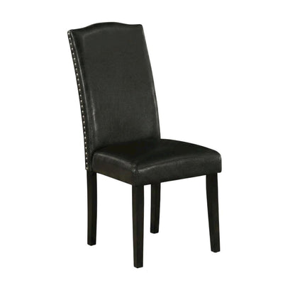 Faux Leather Parsons Dining Chairs with Nailhead Trim, Padded, Set of 2