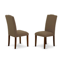Upholstered Parsons Dining Chair with Wood Frame for Dining Room, Mahogany, Set of 2