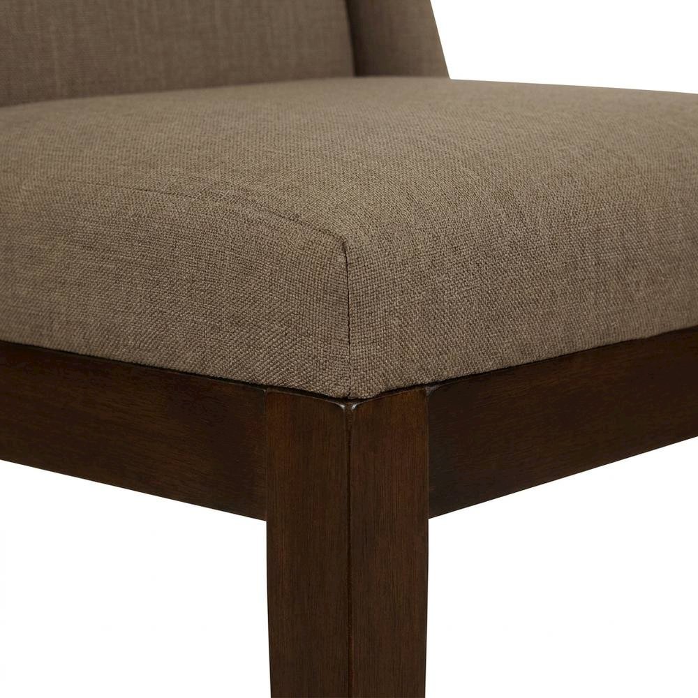 Upholstered Parsons Dining Chair with Wood Frame for Dining Room, Mahogany, Set of 2