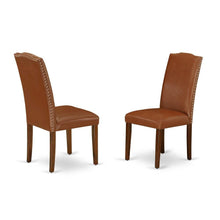 Upholstered Parsons Dining Chair with High Back, Mahogany, Set of 2