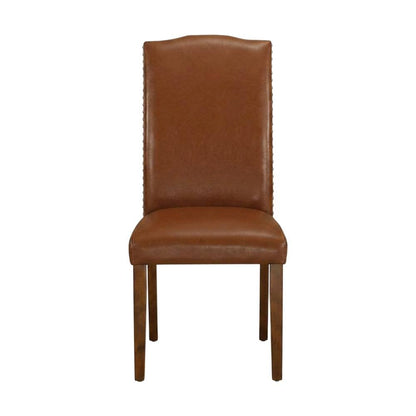 Upholstered Parsons Dining Chair with High Back, Mahogany, Set of 2