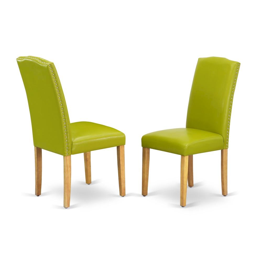 Parsons Dining Chair with High Back, Upholstered for Dining Room, Oak, Set of 2