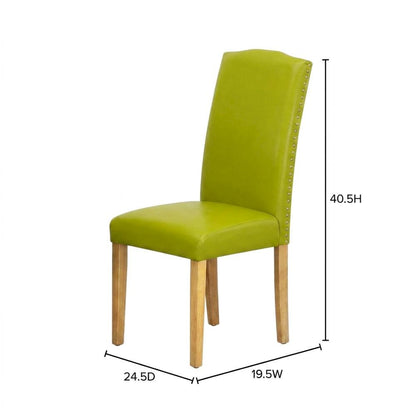 Parsons Dining Chair with High Back, Upholstered for Dining Room, Oak, Set of 2