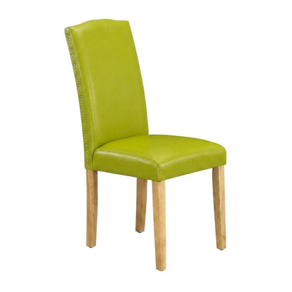 Parsons Dining Chair with High Back, Upholstered for Dining Room, Oak, Set of 2