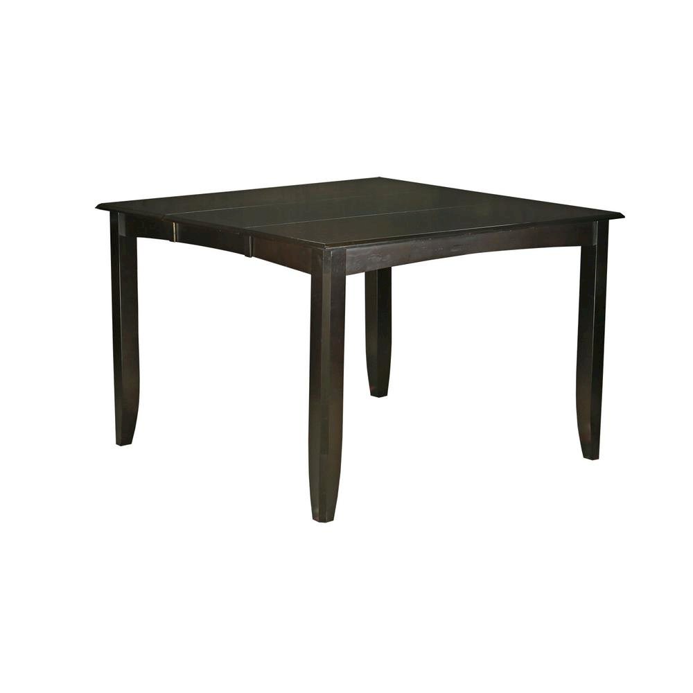 Square Counter Height Dining Table for 8 with Chairs in Brown Wood