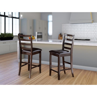Fairwinds  Faux  Leather  Upholstered  Seat  Stool  with  lader  back,  Set  of  2