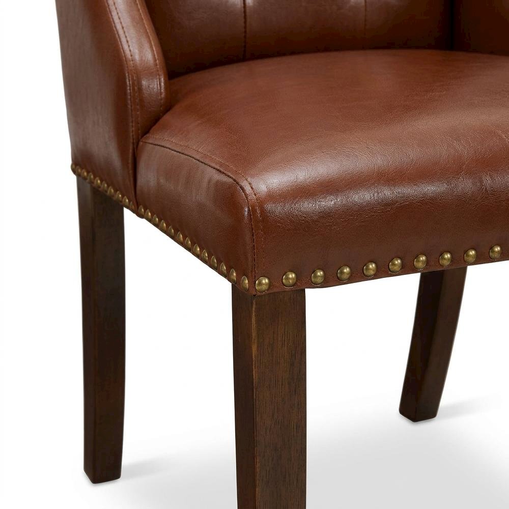 Linen-Upholstered Parsons Dining Chairs with Button-Tufted Back, Set of 2