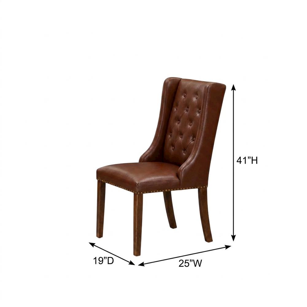 Linen-Upholstered Parsons Dining Chairs with Button-Tufted Back, Set of 2