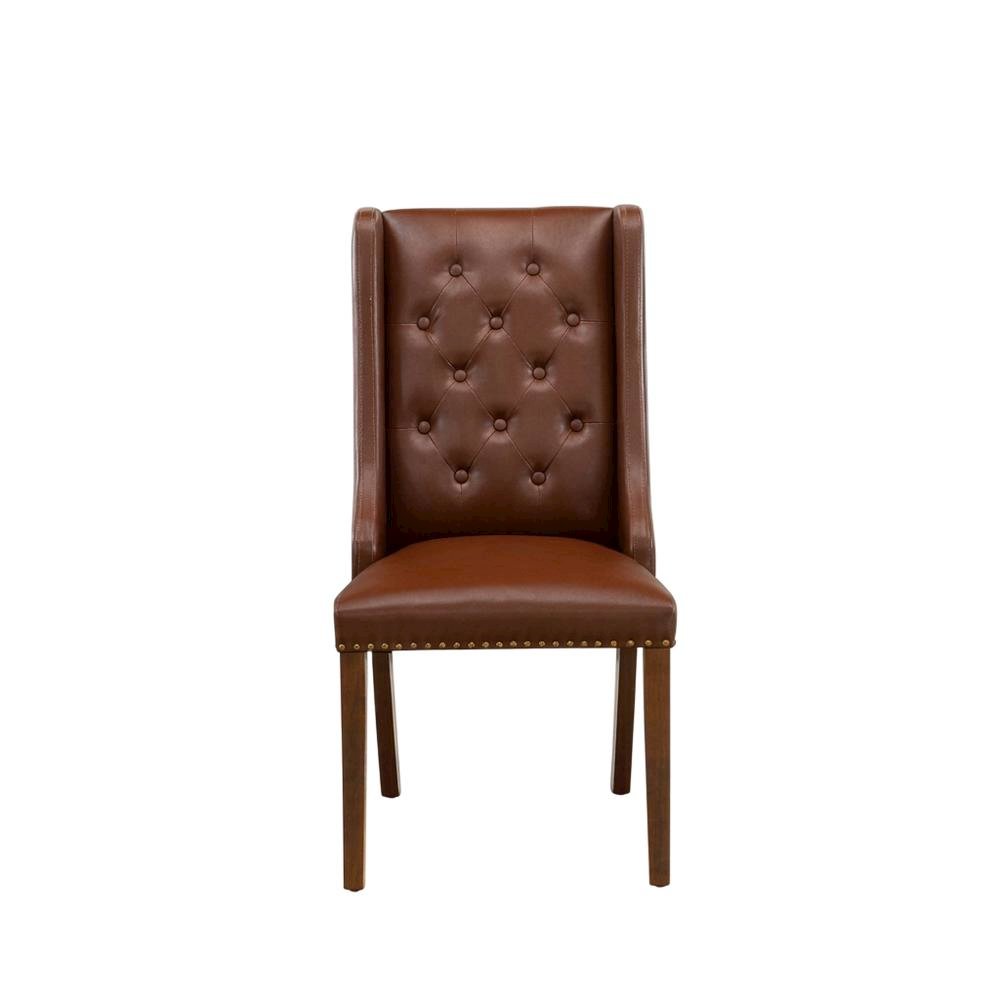 Linen-Upholstered Parsons Dining Chairs with Button-Tufted Back, Set of 2