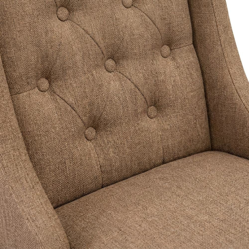Linen-Upholstered Parsons Dining Chair with Button-Tufted Back, Set of 2