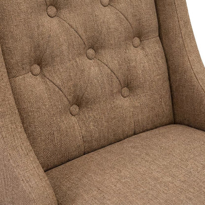 Linen-Upholstered Parsons Dining Chair with Button-Tufted Back, Set of 2