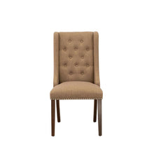 Linen-Upholstered Parsons Dining Chair with Button-Tufted Back, Set of 2