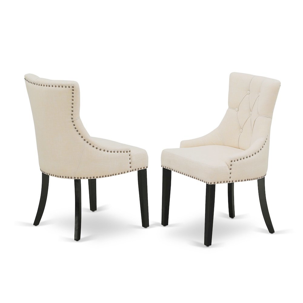 Linen-Upholstered Parson Dining Chairs with High Back for Dining Room, Set of 2