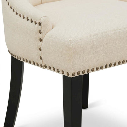 Linen-Upholstered Parson Dining Chairs with High Back for Dining Room, Set of 2