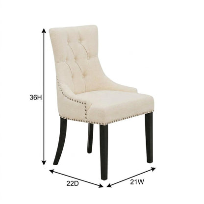 Linen-Upholstered Parson Dining Chairs with High Back for Dining Room, Set of 2
