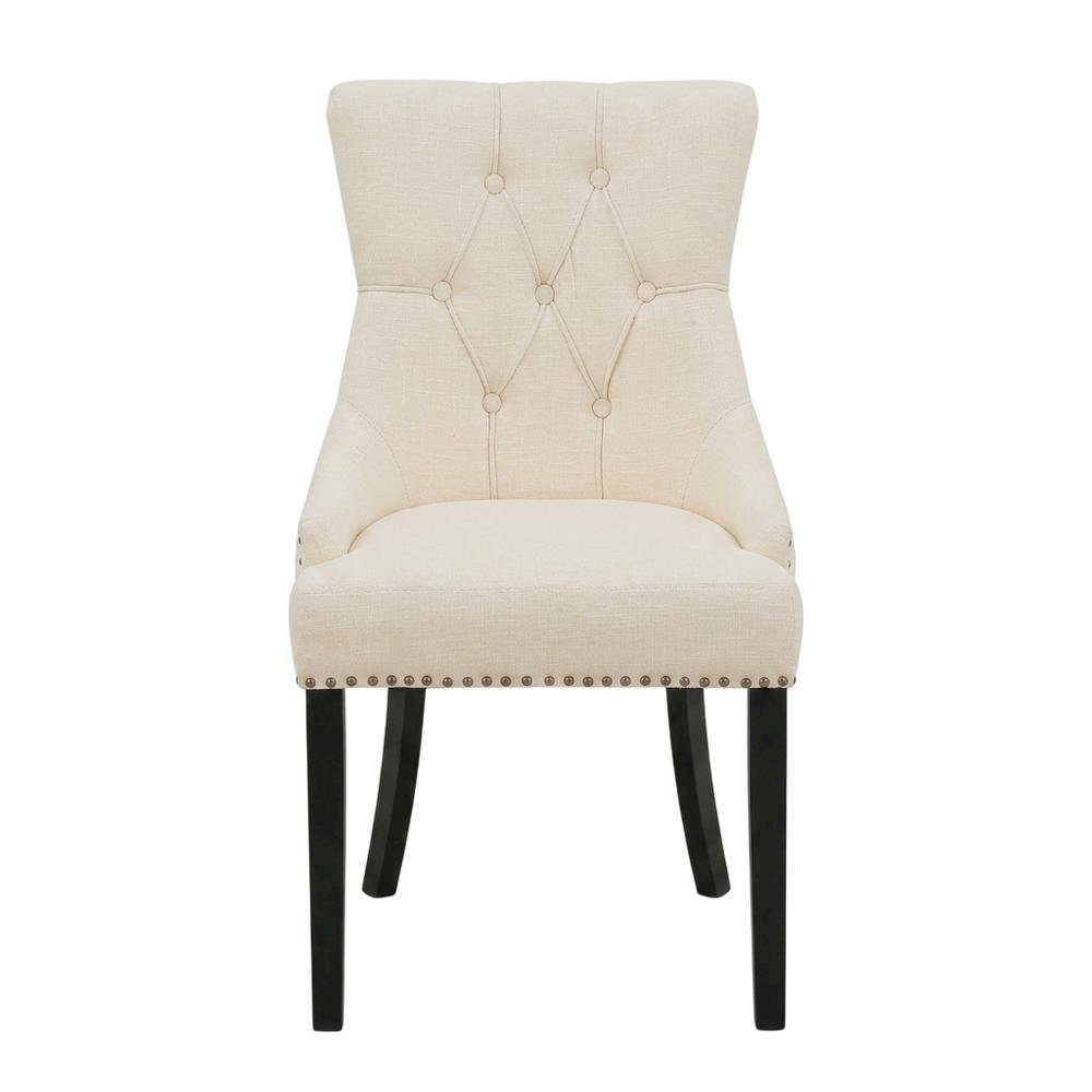 Linen-Upholstered Parson Dining Chairs with High Back for Dining Room, Set of 2