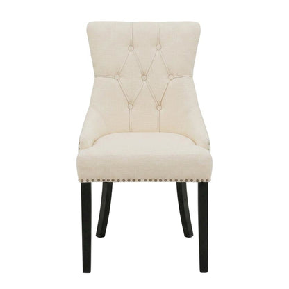 Linen-Upholstered Parson Dining Chairs with High Back for Dining Room, Set of 2