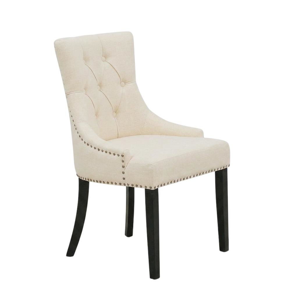 Linen-Upholstered Parson Dining Chairs with High Back for Dining Room, Set of 2