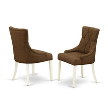 Linen-Upholstered Parsons Dining Chair with Button-Tufted Seat for Kitchen, Set of 2