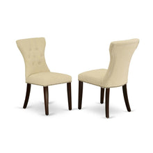 Upholstered Parsons Dining Chair for Kitchen and Dining Rooms, Mahogany, Set of 2