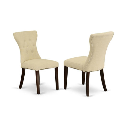 Upholstered Parsons Dining Chair for Kitchen and Dining Rooms, Mahogany, Set of 2