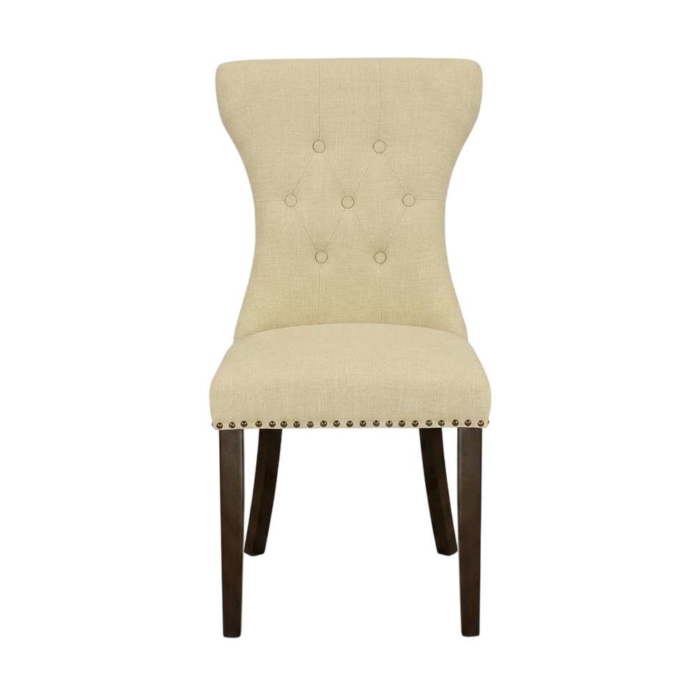 Upholstered Parsons Dining Chair for Kitchen and Dining Rooms, Mahogany, Set of 2