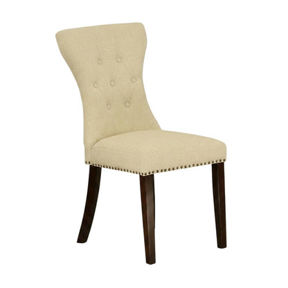 Upholstered Parsons Dining Chair for Kitchen and Dining Rooms, Mahogany, Set of 2