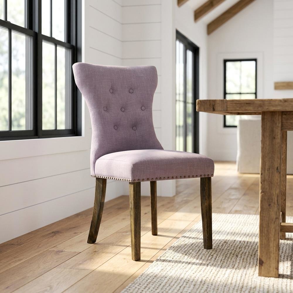 Fabric-Upholstered Parsons Dining Chair with High Back for Dining Room, Set of 2