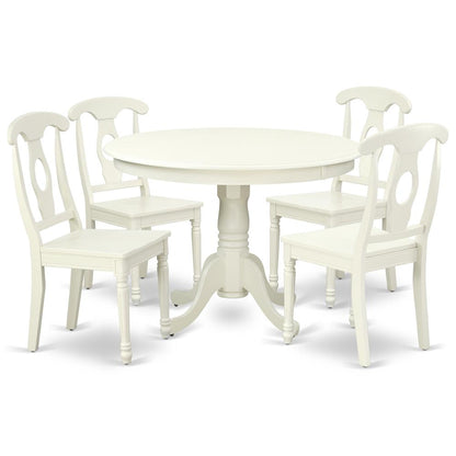 Dining Room Set Linen White, HLKE5-LWH-W