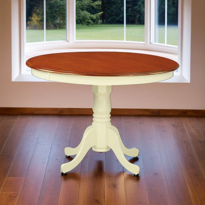 Small Round Kitchen Table for Dining Room with Classic Wooden Finish