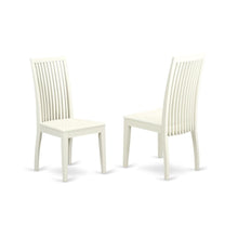 Linen Upholstered Dining Chair with Slat Back for Dining Room, Set of 2