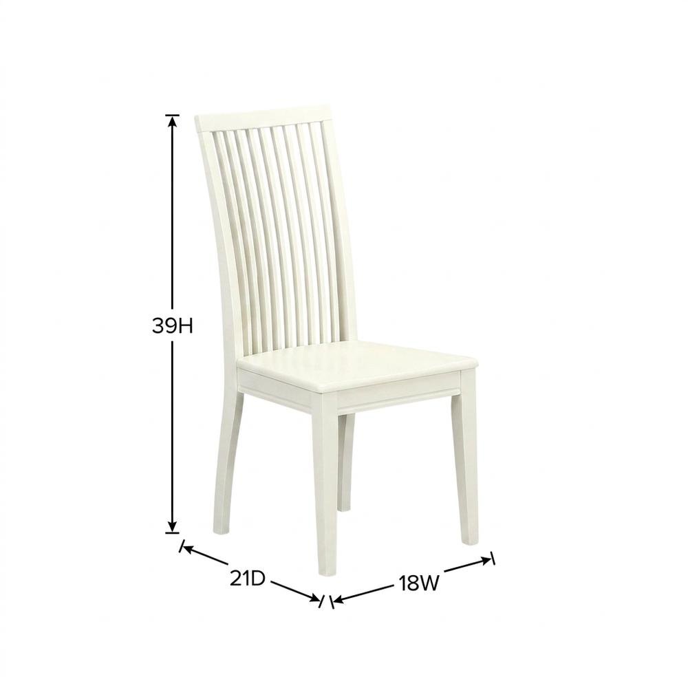 Linen Upholstered Dining Chair with Slat Back for Dining Room, Set of 2
